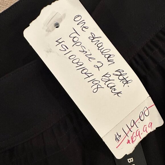 Chicos Black One-Shoulder Wrap Top Size 2 Womens NEW US LARGE 12 - Picture 6 of 7